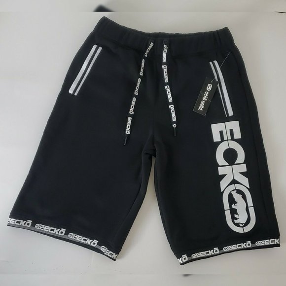 ECKO UNLTD FLEECE SHORT MEN SIZE S LOGO BAND BETWEEN THE LINES SHORT WITH POCKET - Picture 1 of 8